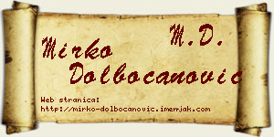 Mirko Dolbočanović vizit kartica
